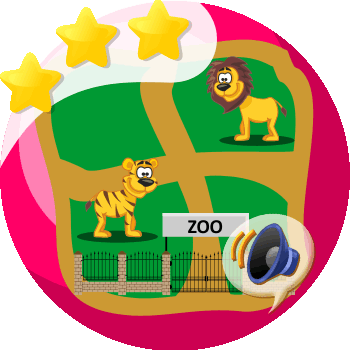 Poziom 3 - Zoo - quiz 1 - Przód, tył, prawo, lewo