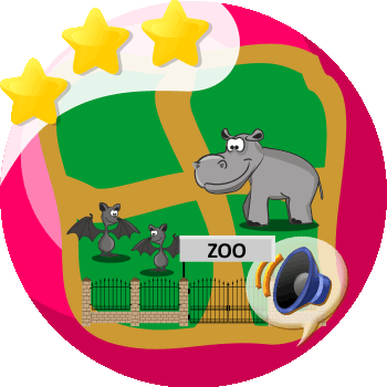 Poziom 3 - Zoo - quiz 2 - Przód, tył, prawo, lewo